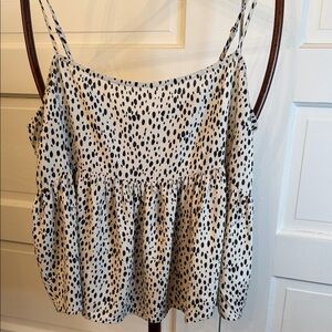 O’Neill Smocked Tank Top Large Boho Peplum Summer